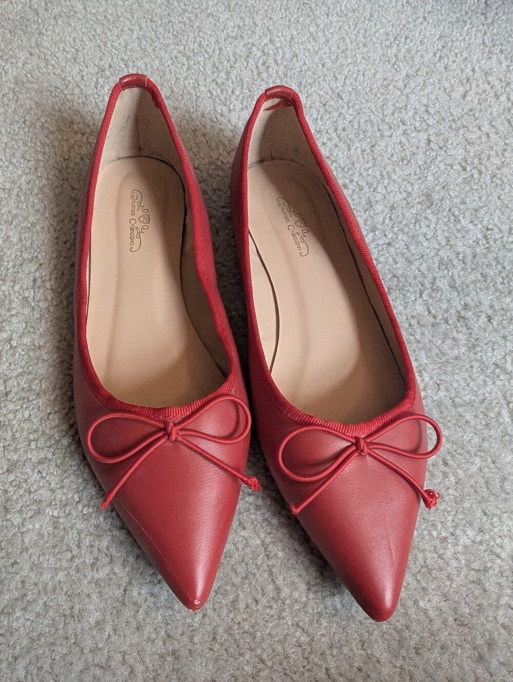Lena Pointed Toe Bow Ballet Flats by Journee Collection (8.5)
